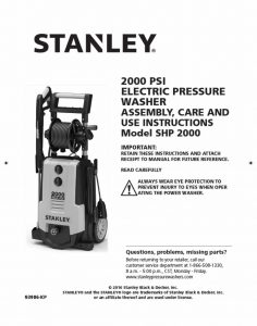 STANLEY SHP2000 Electric Pressure Washer - STANLEY® Electric Pressure